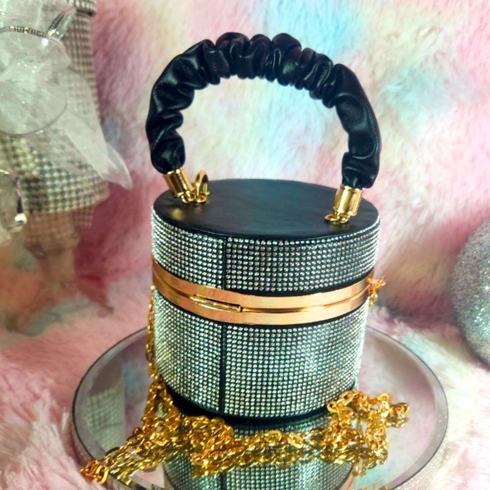 Mini Allover Rhinestone Ruched Handle 
Bucket Bag 💕💕💕 - Picture 6 of 6